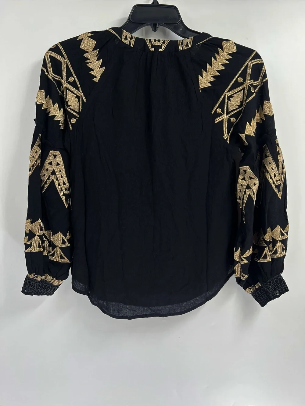 Hale Bob Terra Embroidered Boho Blouse Size XS